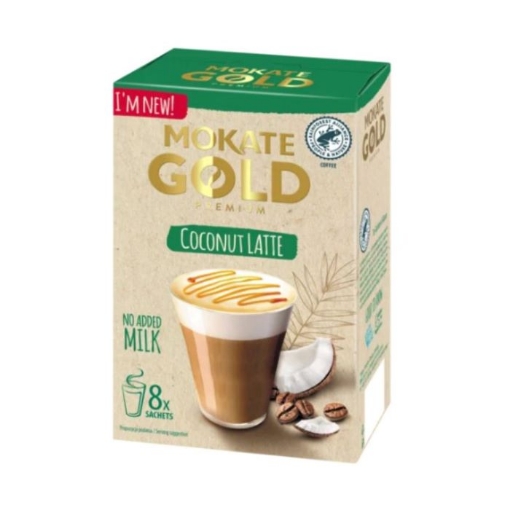 Picture of MOKATE GOLD PREMIUM COCONUT LATTE FLAVOURED VEGAN CAPPUCCINO 8x14g   