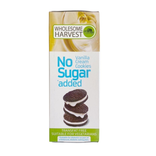 Picture of WHOLESOME HARVEST SUGAR FREE BISCUITS - VANILLA CREAM 75g