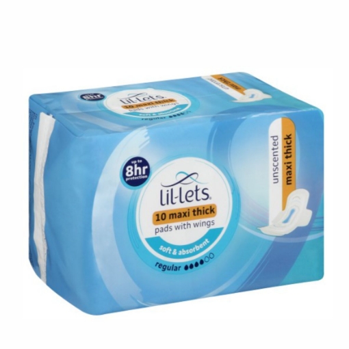 Picture of LIL-LETS REGULAR UNSCENTED MAXI THICK PADS 10'S 