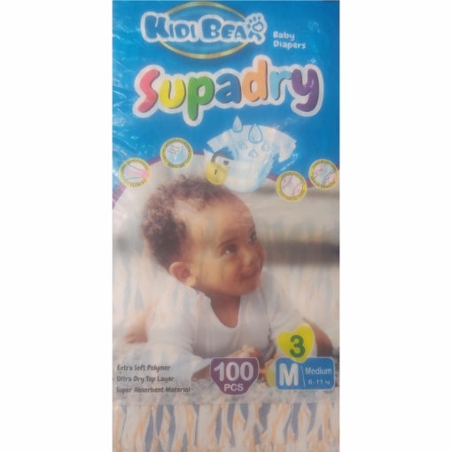 Picture of KIDDIBEAR SUPADRY DIAPERS  M 100's