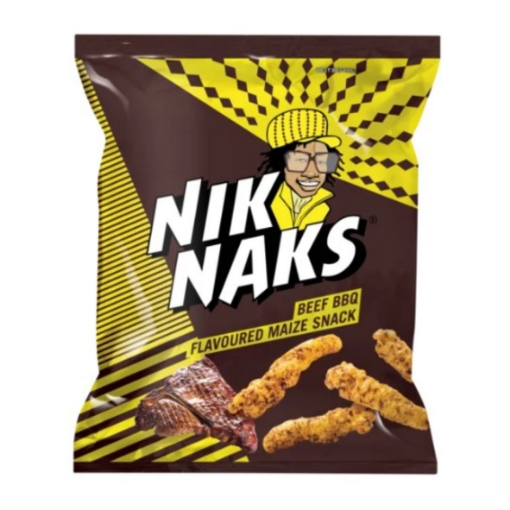 Picture of NIKNAKS BEEF BBQ FLAVOURED MAIZE SNACK 135g