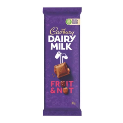 Picture of CADBURY DAIRY MILK FRUIT & NUT CHOCOLATE SLAB 80g 