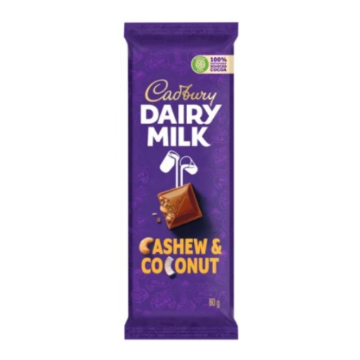 Picture of CADBURY DAIRY MILK CASHEW & COCONUT CHOCOLATE SLAB 80g 