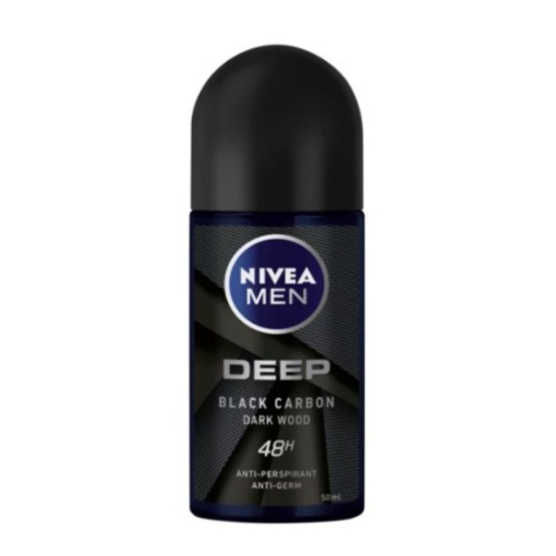 Picture of NIVEA MEN DEEP BLACK CARBON BLACK WOOD ANTI PERSPIRANT DEODORANT ROLL ON 50ml  