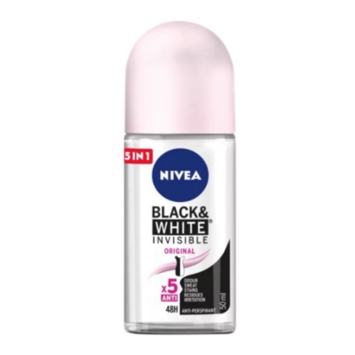 Picture of NIVEA BLACK & WHITE INVISIBLE ORIGINAL ANTI PERSPIRANT LADIES ROLL ON 50ml   