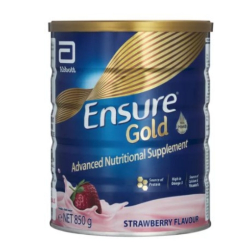 Picture of ENSURE GOLD  STRAWBERRY FLAVOURED ADVANCED NUTRITIONAL SUPPLEMENT 850g 