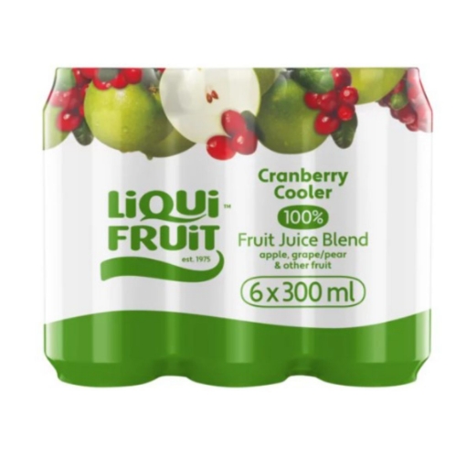 Picture of LIQUIFRUIT CRANBERRY COOLER 100% JUICE CAN 6x300ml 