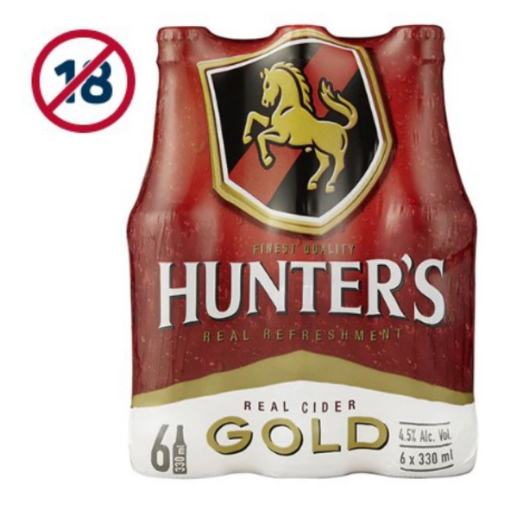 Picture of HUNTERS GOLD CIDER BOTTLE 6x330ML