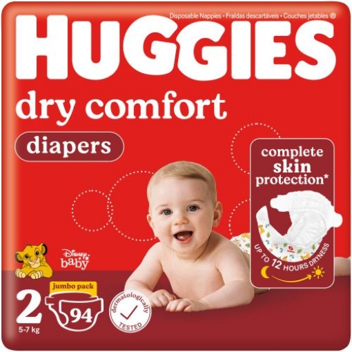 Picture of HUGGIES DRY COMFORT NAPPIES - SIZE 2, 1x94