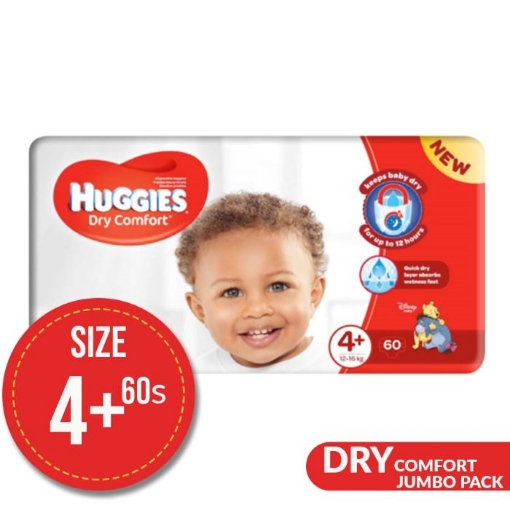 Picture of HUGGIES DRY COMFORT NAPPIES - SIZE 4+, 1x60