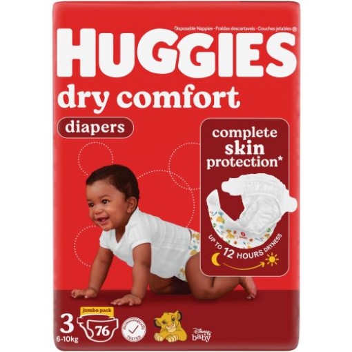 Picture of HUGGIES DRY COMFORT NAPPIES - SIZE 3, 1x76