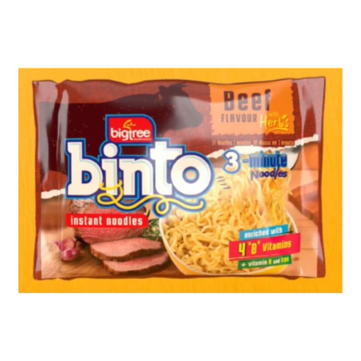 Picture of BINTO 3 MIN BEEF FLAVOURED INSTANT NOODLES 5x70g