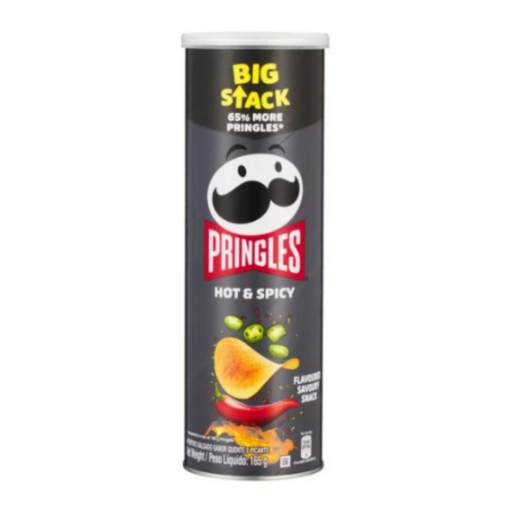 Picture of PRINGLES HOT & SPICY FLAVOURED SAVOURY SNACK 165g 