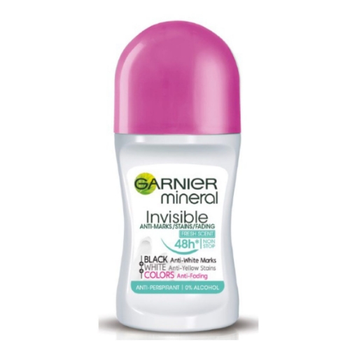 Picture of GARNIER MINERAL LADIES INVISIBLE BLACK NEW FRESH SCENT ANTI-PERSPIRANT ROLL ON 50ml  