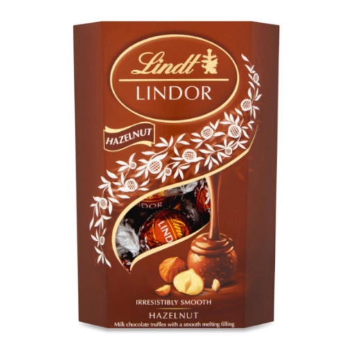 Picture of LINDT LINDOR HAZELNUT CHOCOLATE CORNET TRUFFLES 200g