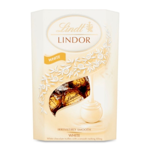 Picture of LINDT LINDOR WHITE CHOCOLATE CORNET TRUFFLES 200g 