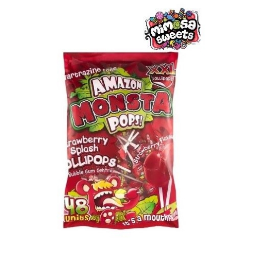 Picture of AMAZON LOLLIPOPS - RED STRAWBERRY 48S