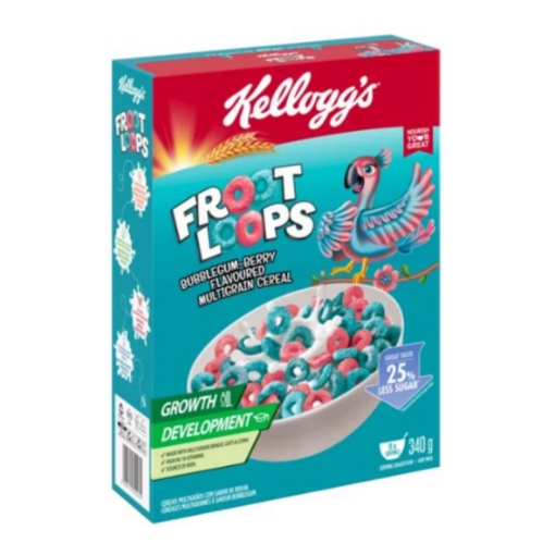 Picture of KELLOGGS FROOT LOOPS BUBBLEGUM FLAVOURED MULTIGRAIN CEREAL 340g