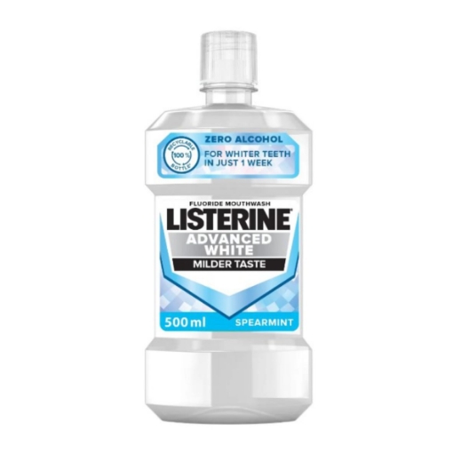 Picture of LISTERINE ADVANCED WHITE MILDER TASTE MOUTH WASH 500ml 