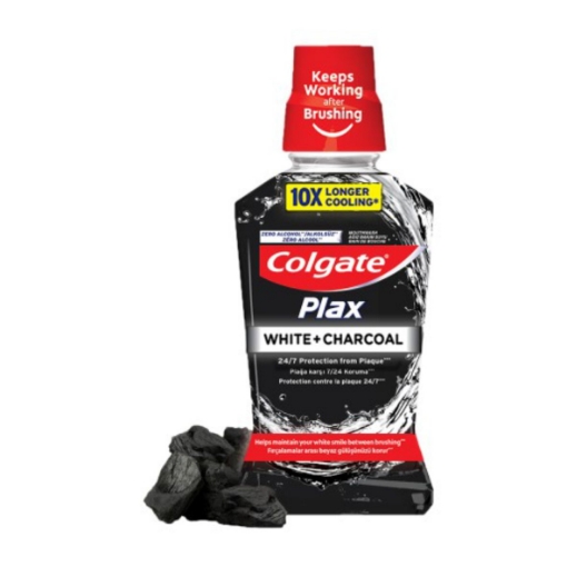 Picture of COLGATE PLAX WHITE + CHARCOAL MOUTH WASH 500ml 