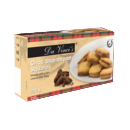 Picture of DA VINCI'S CHOC SHORTBREAD SQUARES COOKIES 200g 