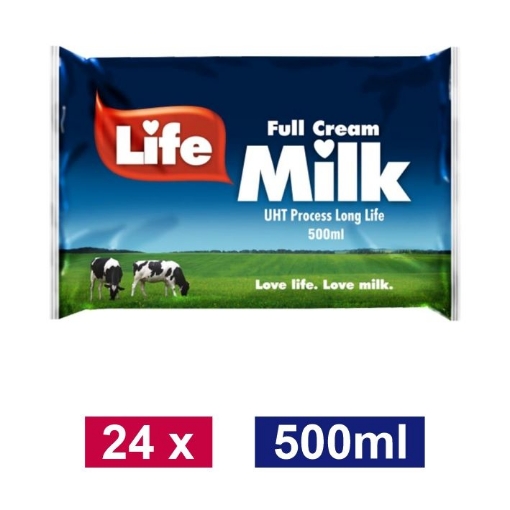 Picture of LIFE MILK UHT FULL CREAM 24x500ml