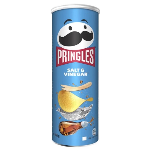 Picture of PRINGLES SALT & VINEGAR FLAVOURED SAVOURY SNACK 165g 