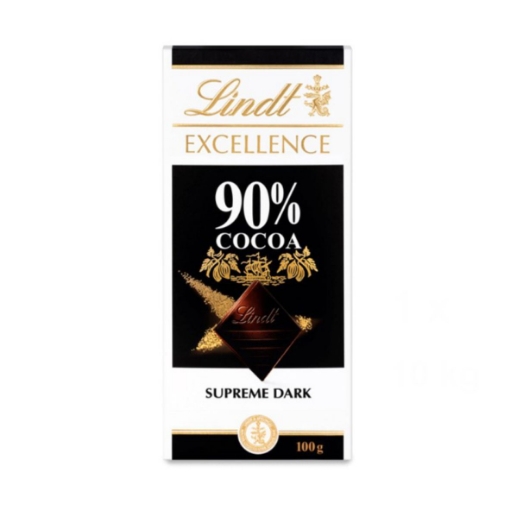 Picture of LINDT EXCELLENCE 90% COCOA SUPREME DARK CHOCOLATE SLAB 100G 