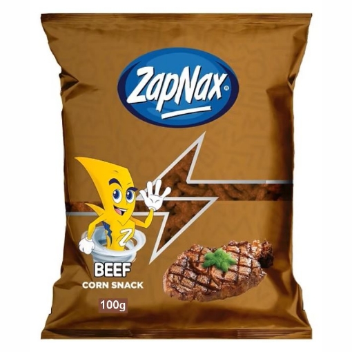 Picture of ZAPNAX CORN CHIPS BEEF 10x100g