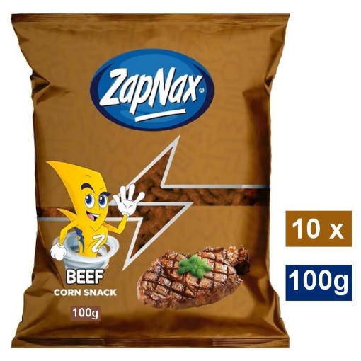 Picture of ZAPNAX CORN SNACK BEEF 10x100g