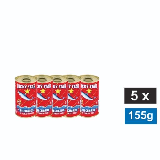 Picture of LUCKY STAR PILCHARDS IN HOT CHILLI SAUCE 5X155G