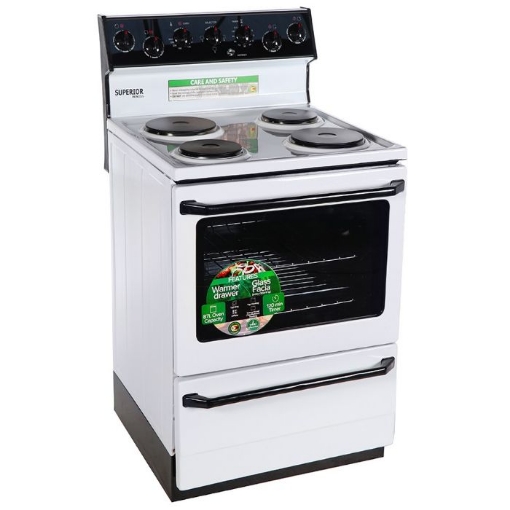 Picture of SUPERIOR PRINCESS 4 PLATE STANDARD WHITE ELECTRIC STOVE