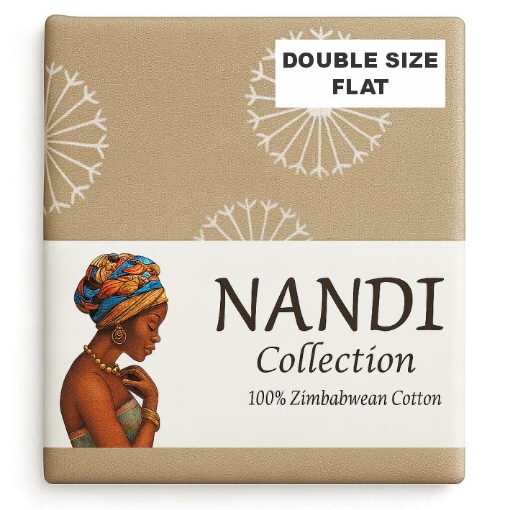 Picture of NANDI DANDELION MUSHROOM BED LINEN SET FLAT - DOUBLE 100% COTTON