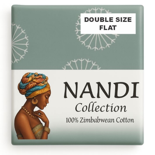 Picture of NANDI DANDELION GREY BED LINEN SET FLAT - DOUBLE 100% COTTON